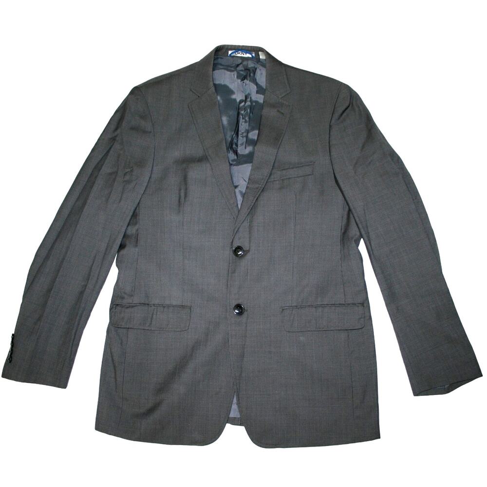 DKNY Mens 42L Gray Blazer Jacket Sport Coat Two Button Long Suit Separate Work